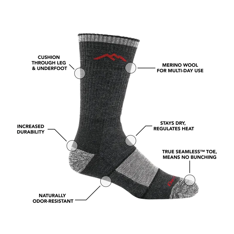Darn Tough Hiker Boot Socks Full Cushion Midweight Men's Black-3