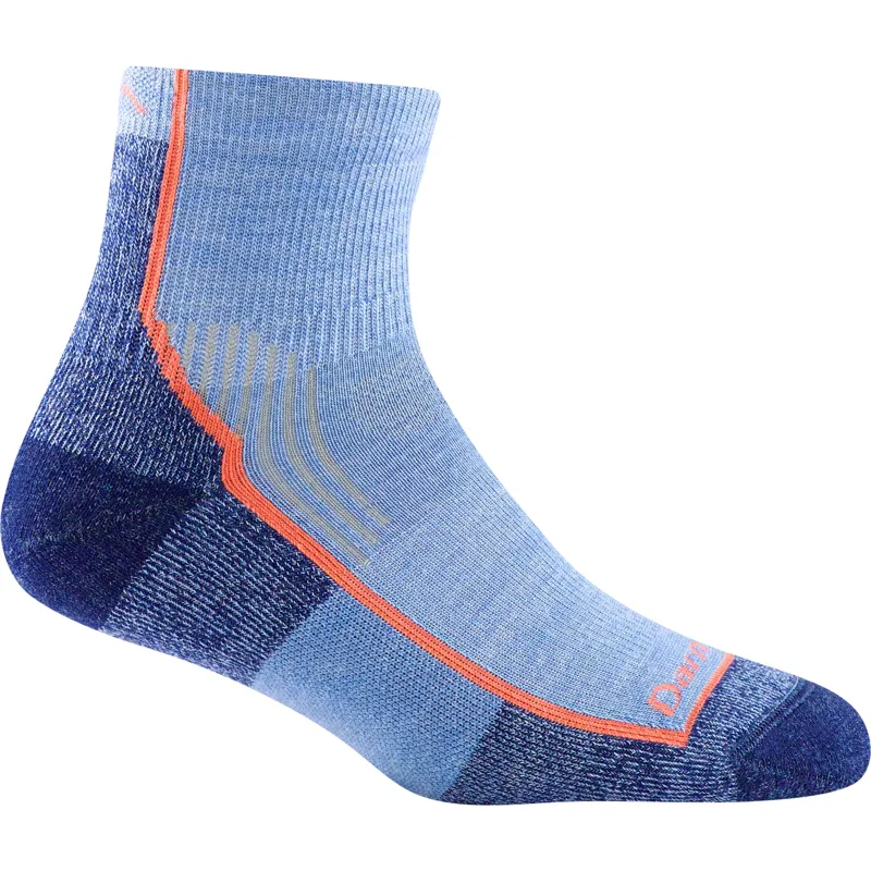 Darn Tough Women's Hiker Quarter Midweight Hiking Socks Dusk Denim