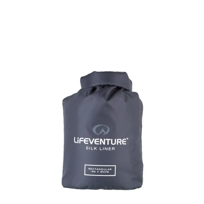 Lifeventure Silk Sleeping Bag Liner Rectangular Grey-1