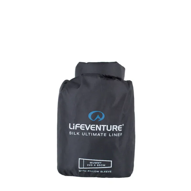Lifeventure Silk Ultimate Sleeping Bag Liner Mummy Black-1