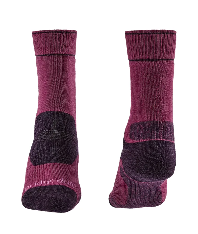 Bridgedale Women's Hike MW Merino Performance Boot Walking Socks Berry-1