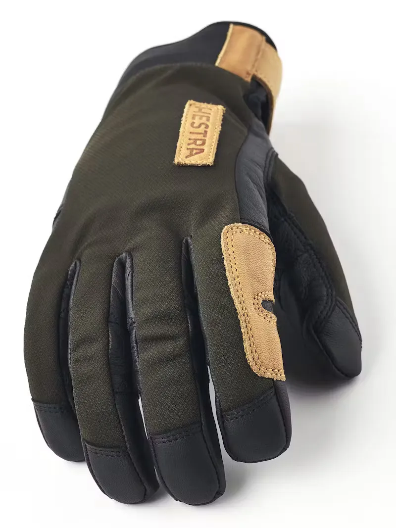 Hestra Ergo Grip Active Wool Terry 5 Finger Gloves Dark Forest / Black-3