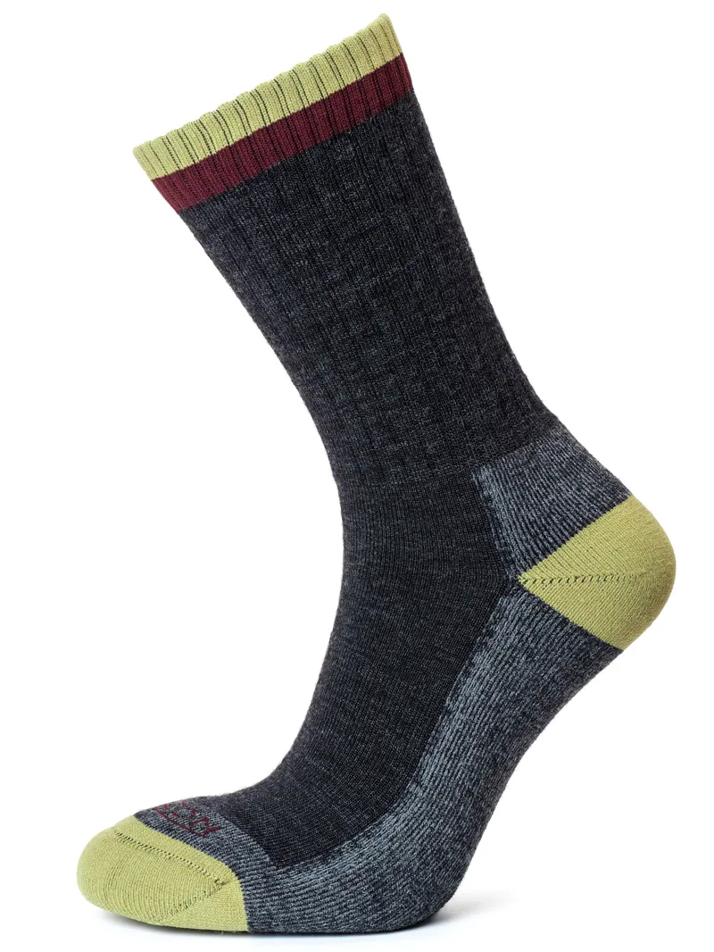 Horizon Premium Micro Crew Socks Anthracite Marl / Burgundy
