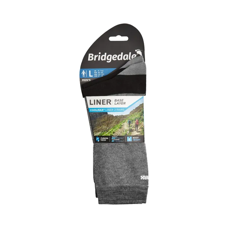 Bridgedale Men's Base Layer Coolmax Liner Twin Pack Liner Socks-2