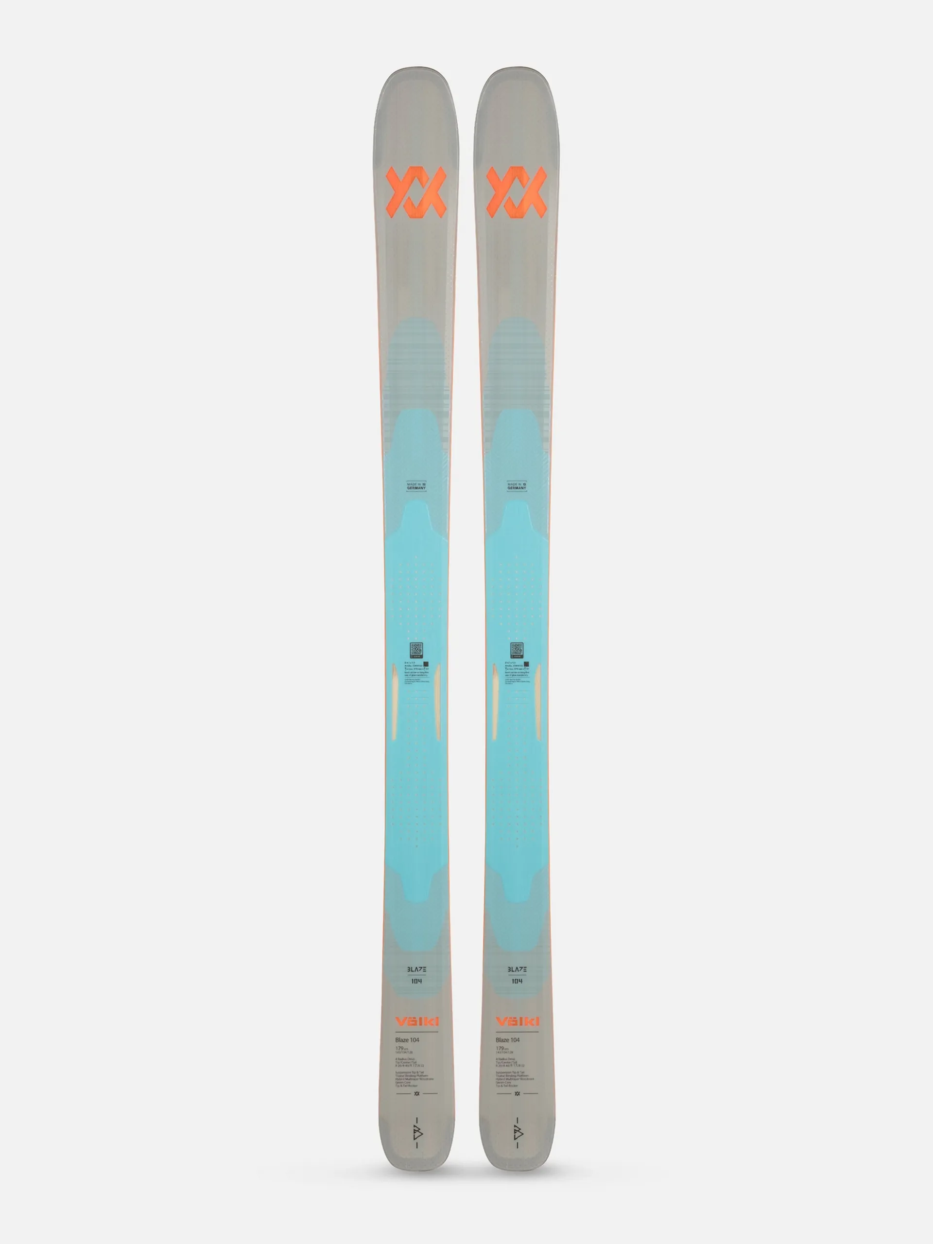 Volkl Blaze 104 Grey/Orange 2025 Lightweight All Mountain Skis