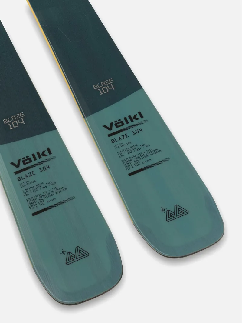 Volkl Blaze 104 Teal Men's Freeride Skis-4