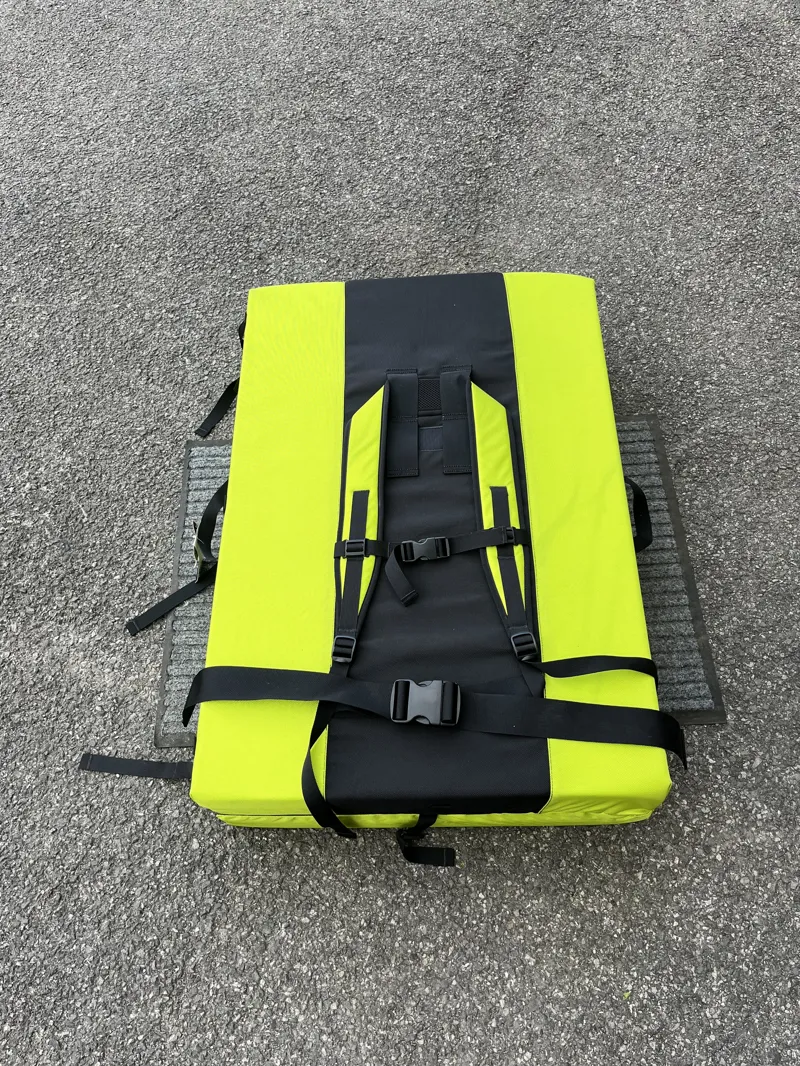 Organic Simple Pad Neon Green Blue stripes-1